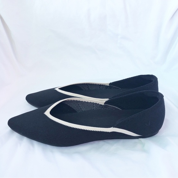 VIVAIA | NWOT POINTED-TOE V-CUT FLATS VIENNA 2.0 IN DEEP EBONY SIZE 10.5 - Picture 8 of 9